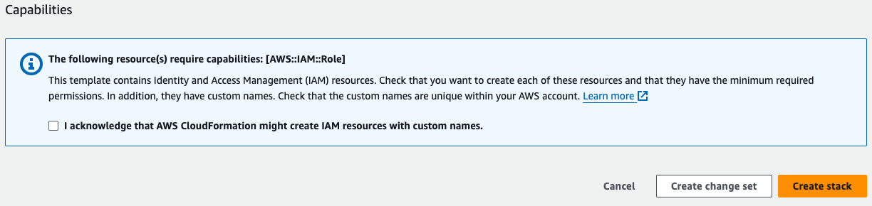 CloudFormation stack capabilities