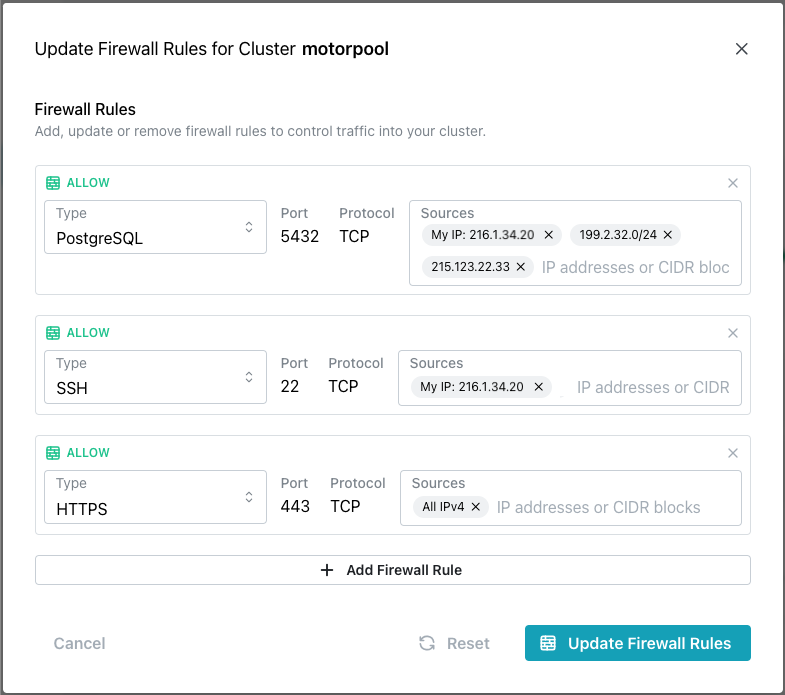 Updating Firewall Rules